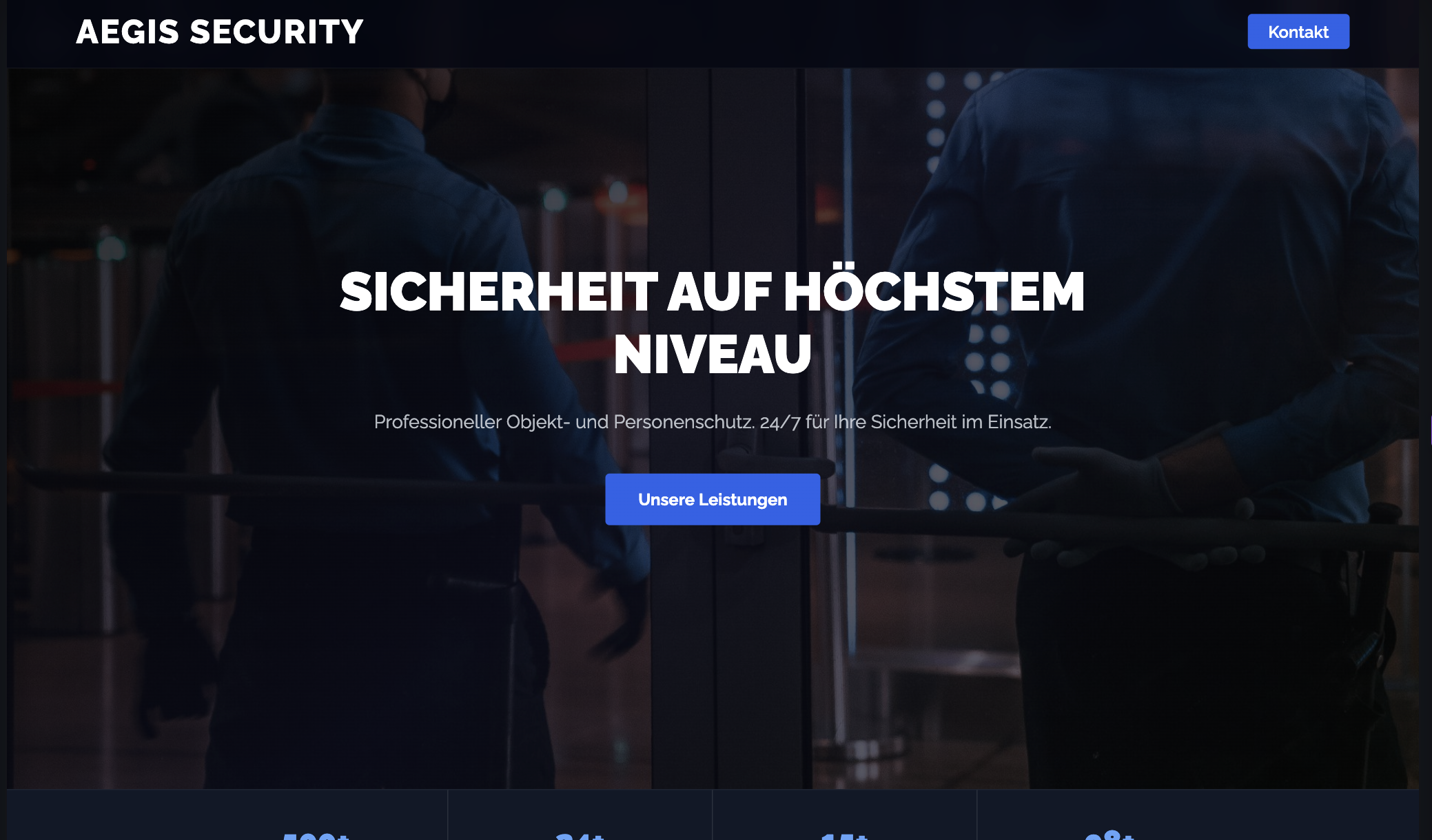 Sicherheitsdienst Website Vorschau