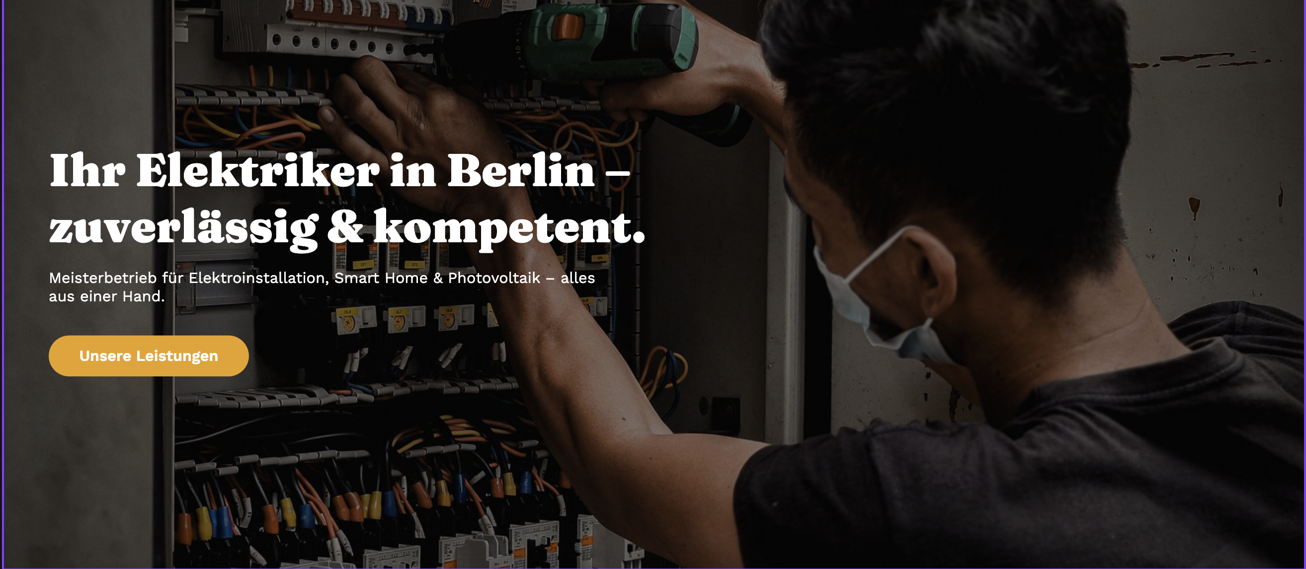 Elektriker Website Vorschau