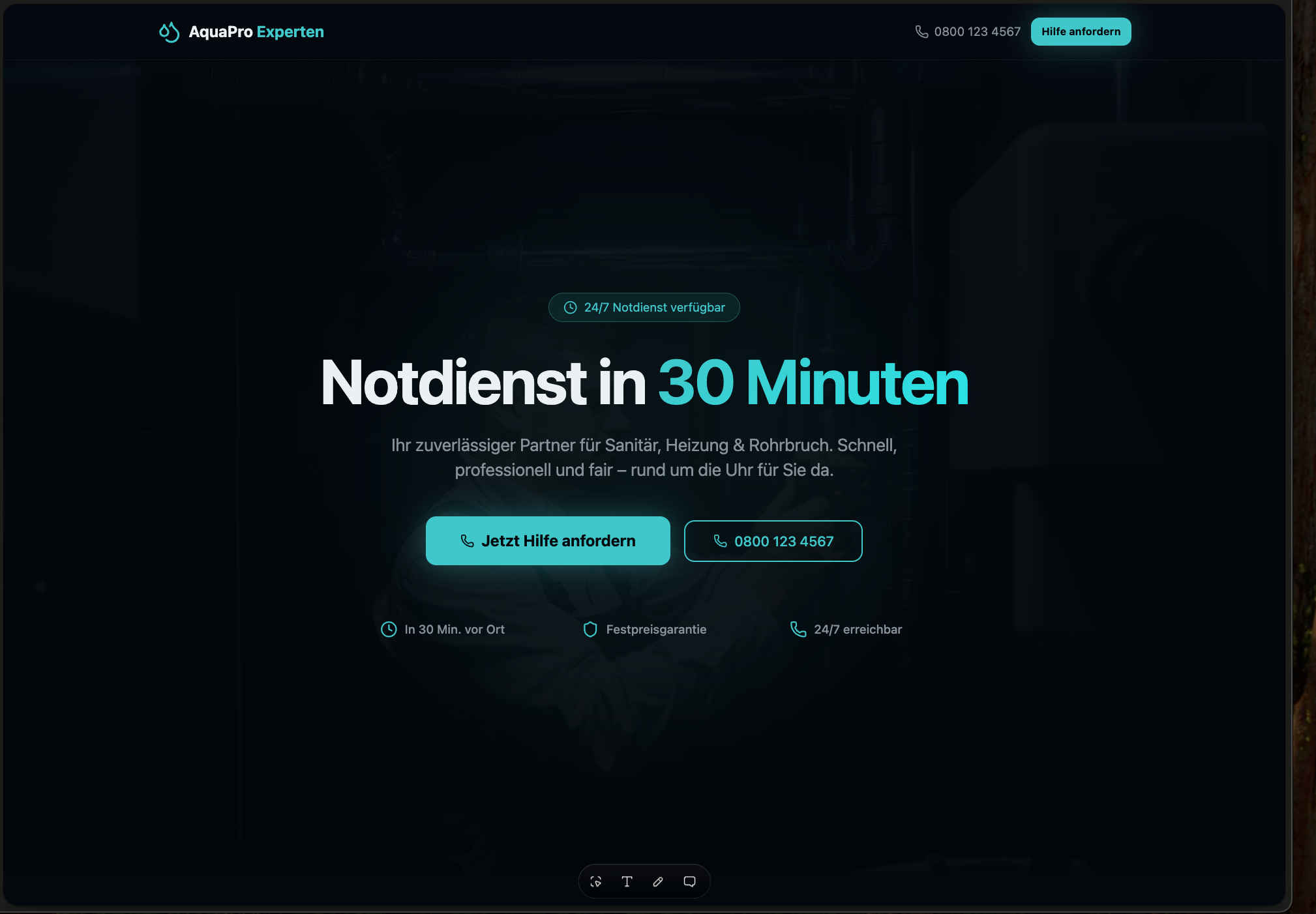 Sanitär Landingpage Vorschau
